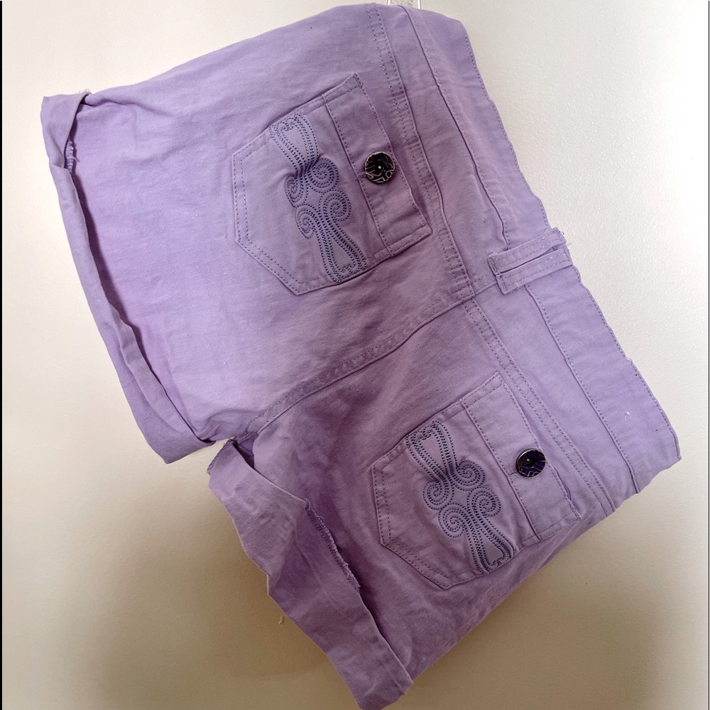 Short shorts light lavender cotton spandex